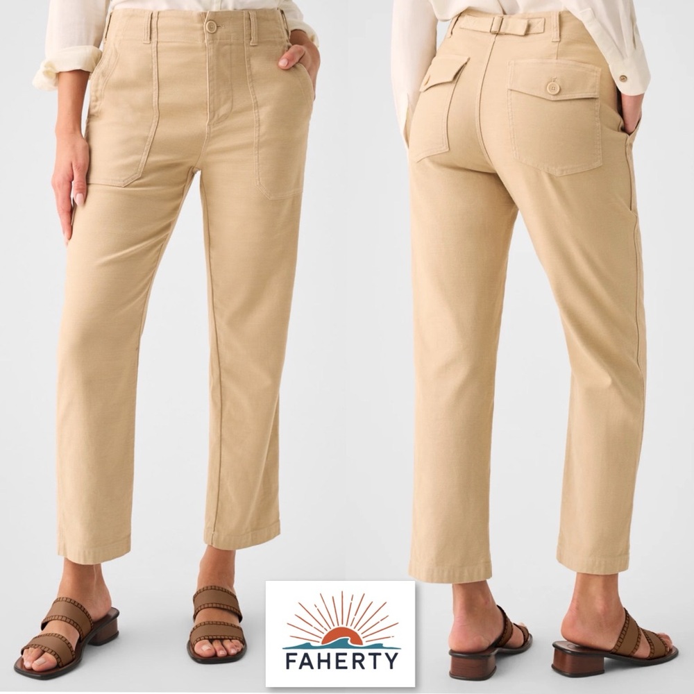 FAHERTY Stretch Surplus Pants In Safari Size 27 Beige Casual Cargo Utility Pants